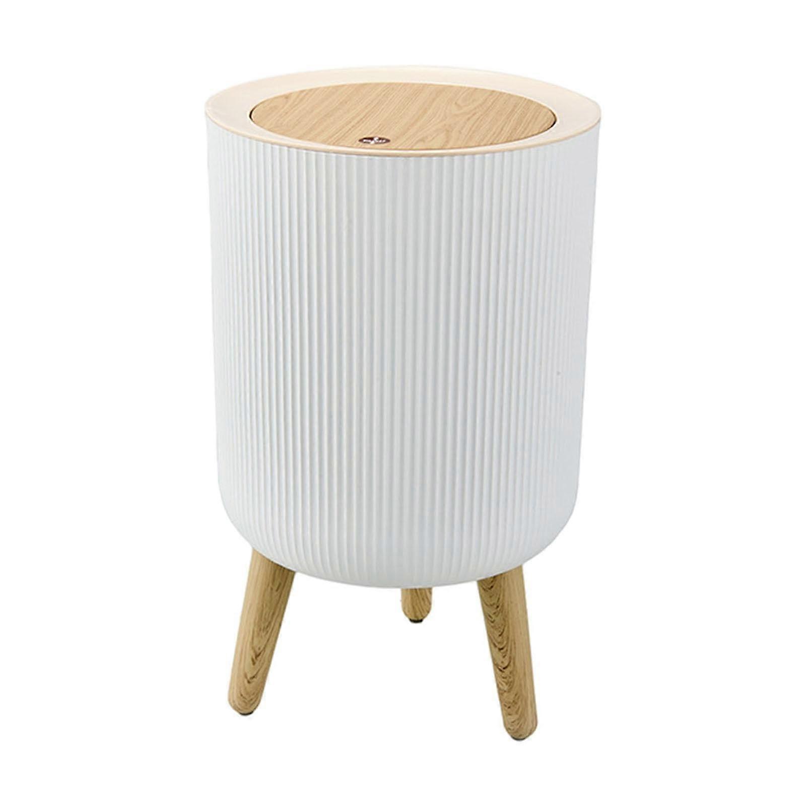 Dog Proof Trash Can with Press Lid, 7L Small Garbage Bin for Dorm or Study, Wide Opening Design