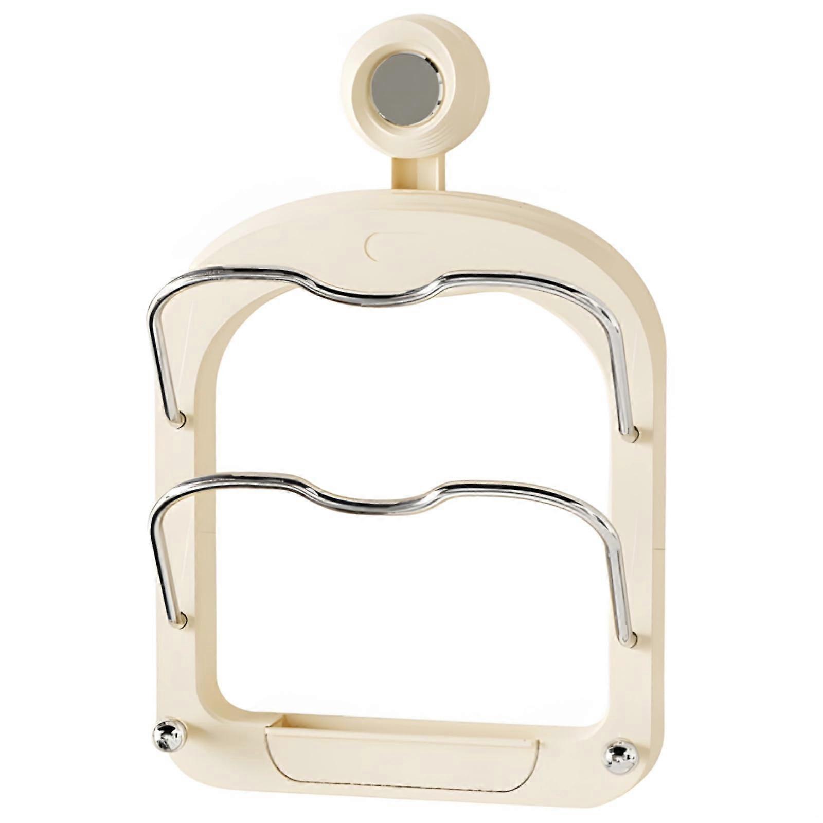 2Tier Pot Lid Organizer with Suction Cup Hook, SpaceSaving Wall Mounted Storage for Kitchen