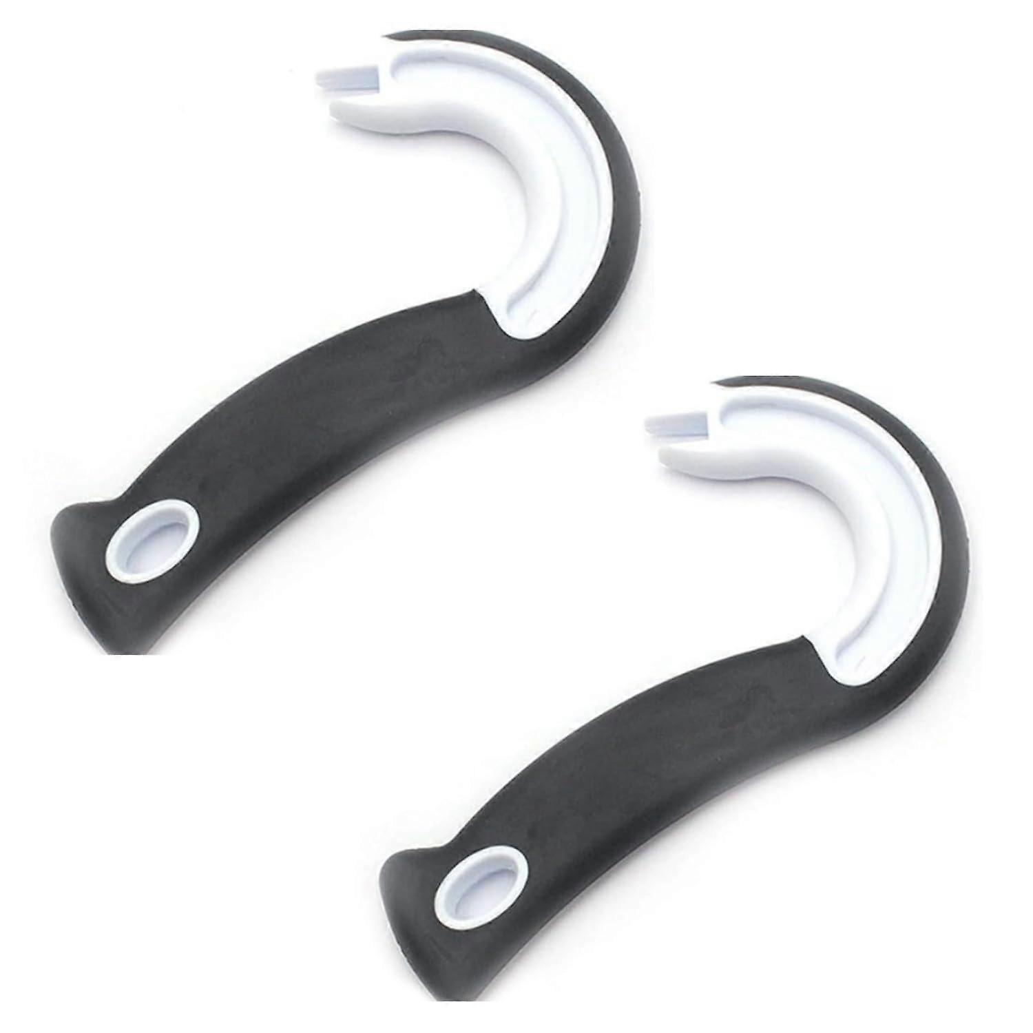 2 PCS J Shape Manual Can Opener Stainless Steel with Ergonomic Ring Pull Handle for Camping