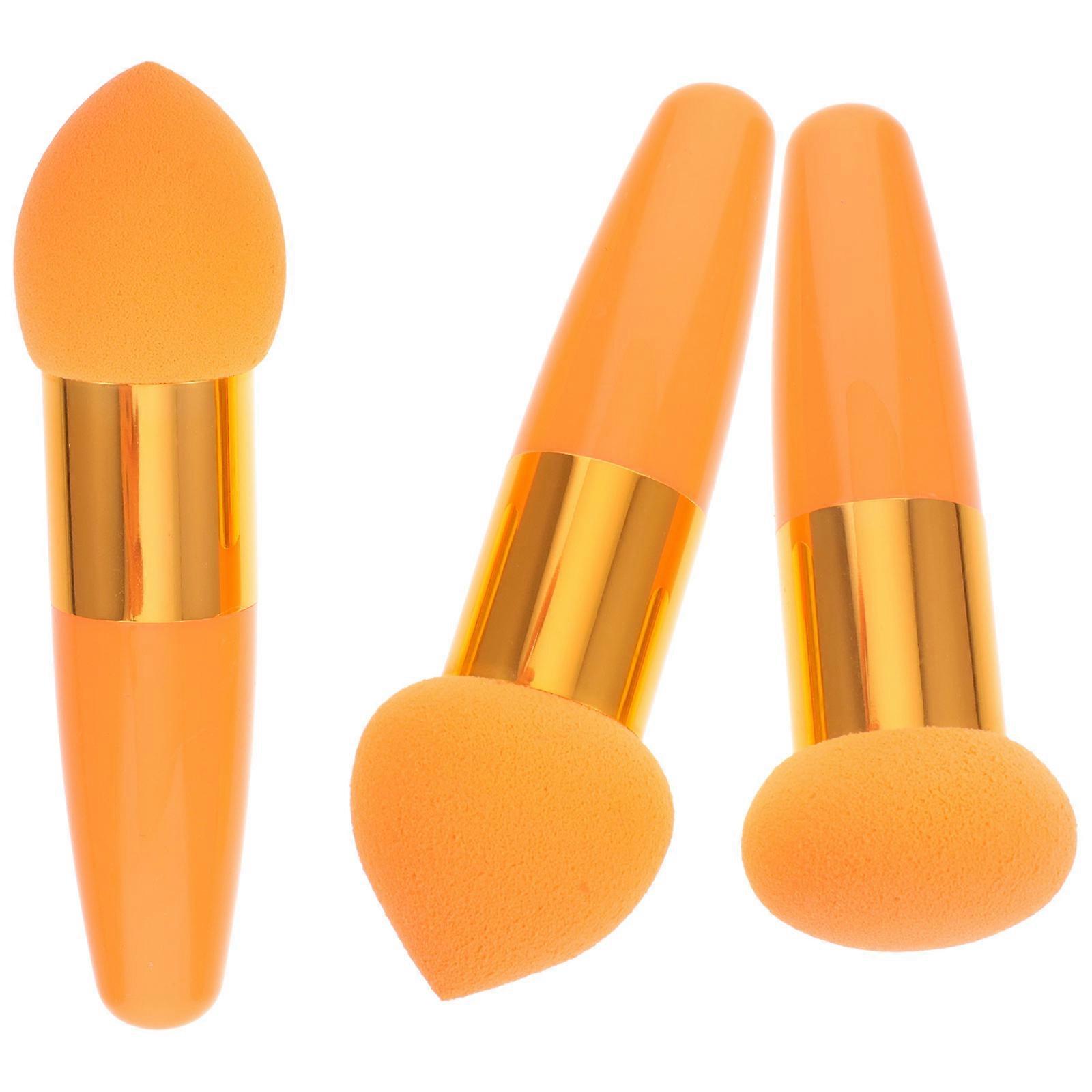 Foundation Sponge Brush Makeup Applicator for Makeup Use 3Pcs Orange Set