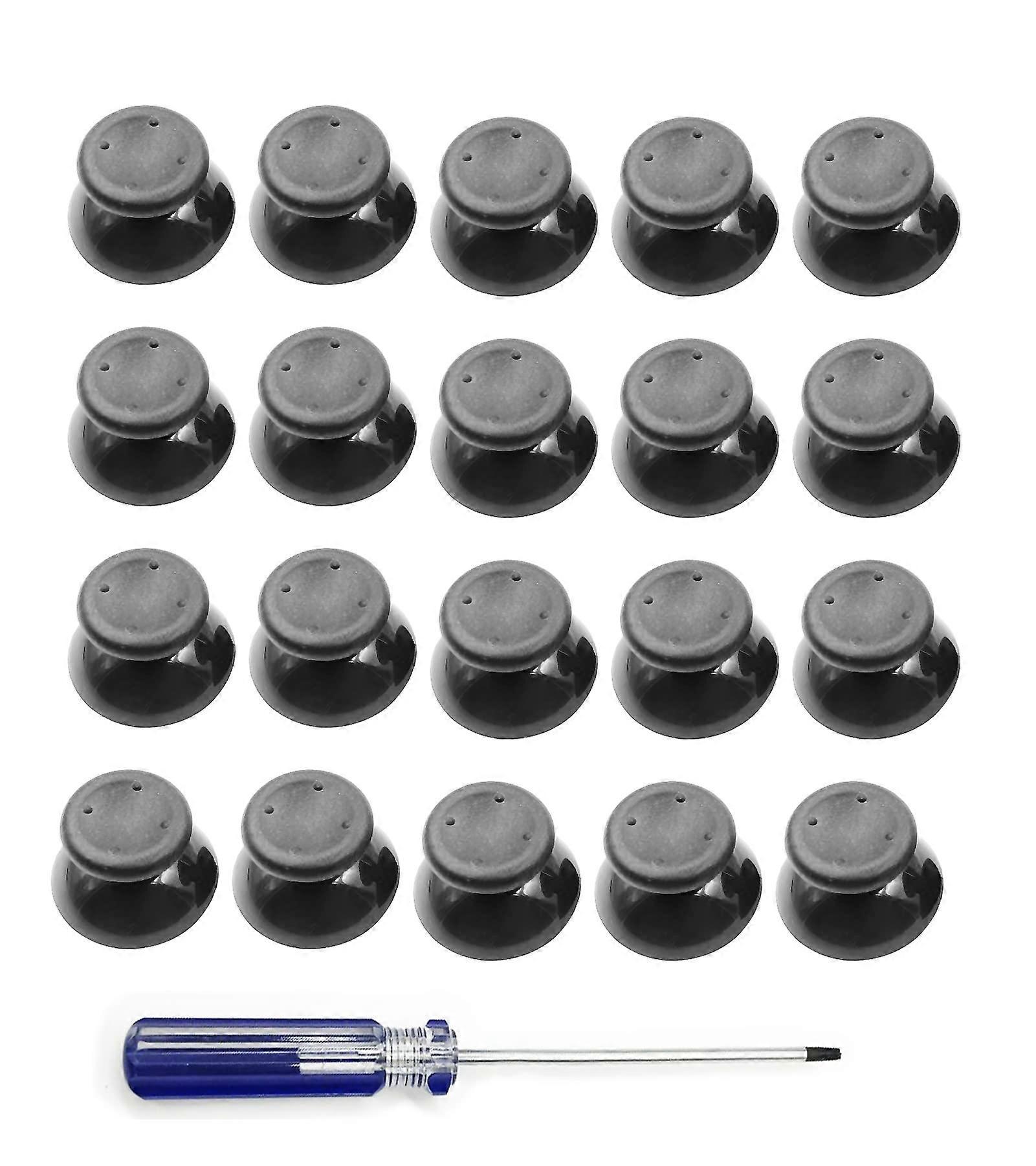 20 Pack Thumbsticks Black Analog Stick Caps with T8 Tool for Xbox 360 Controller