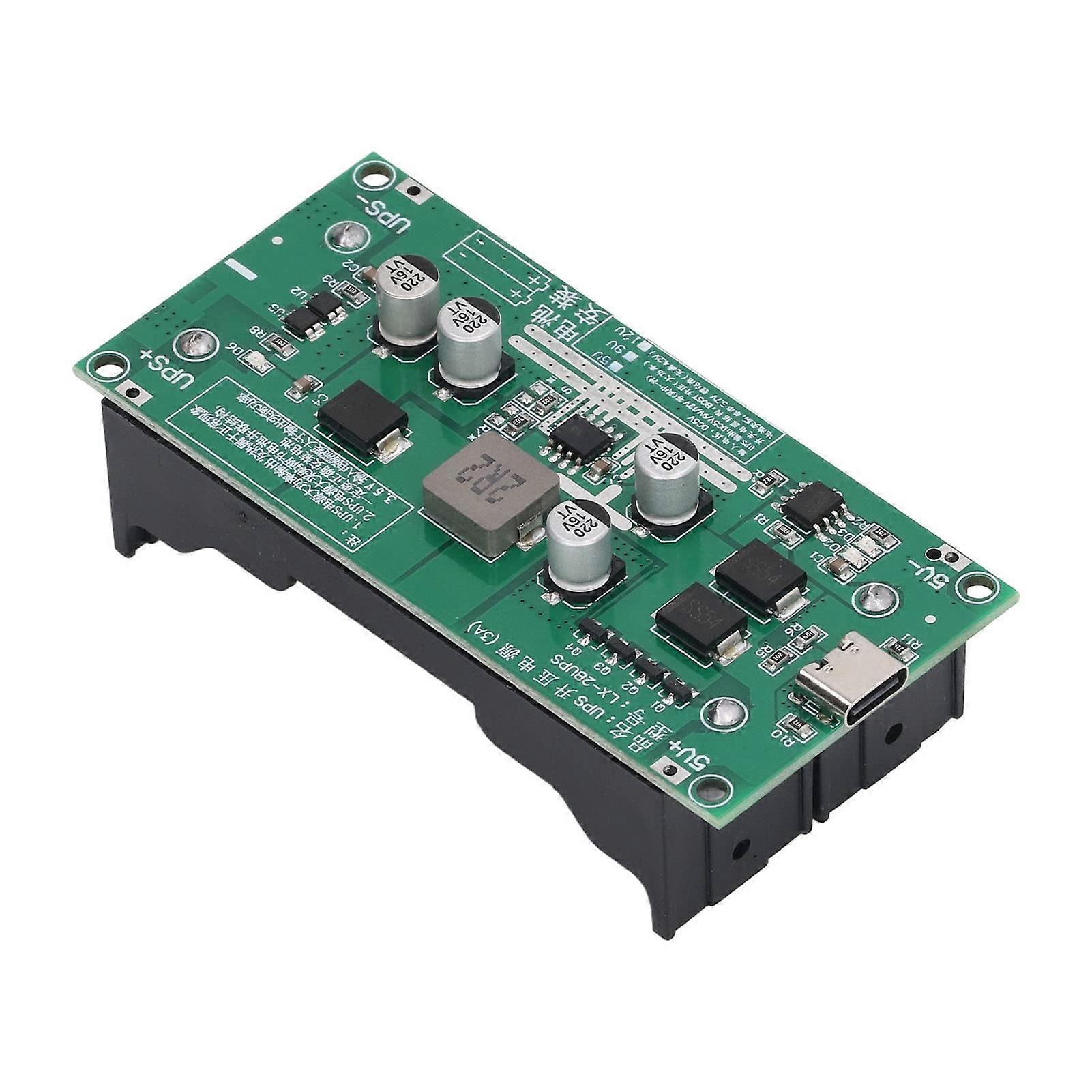 Lithium Battery UPS Module 9V Boost Charging Board with Dual Power Switching and LED Indicator