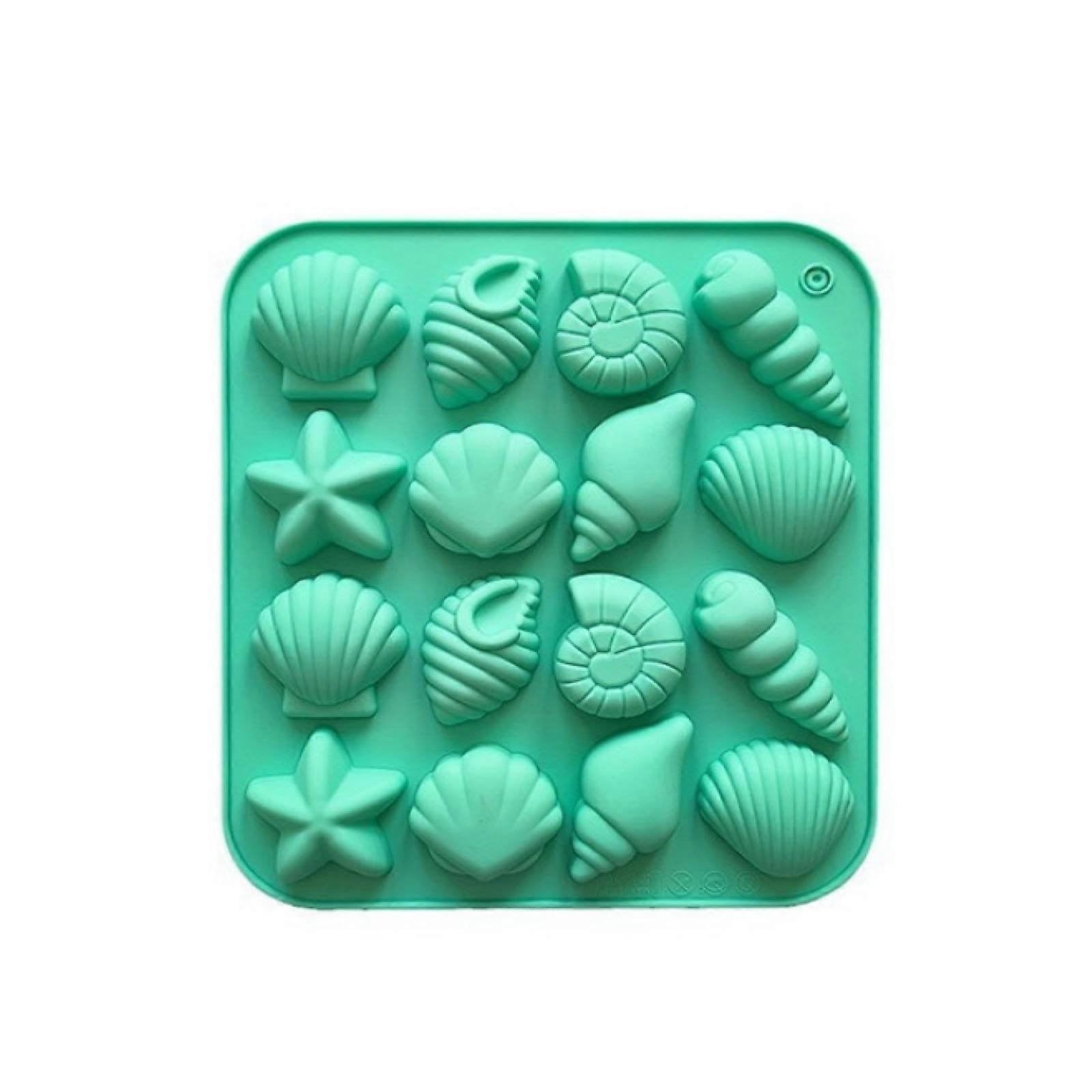 Silicone Baking Mold 16 Cavity Seashell Conch Starfish Ocean Theme for Candy Chocolate Cake