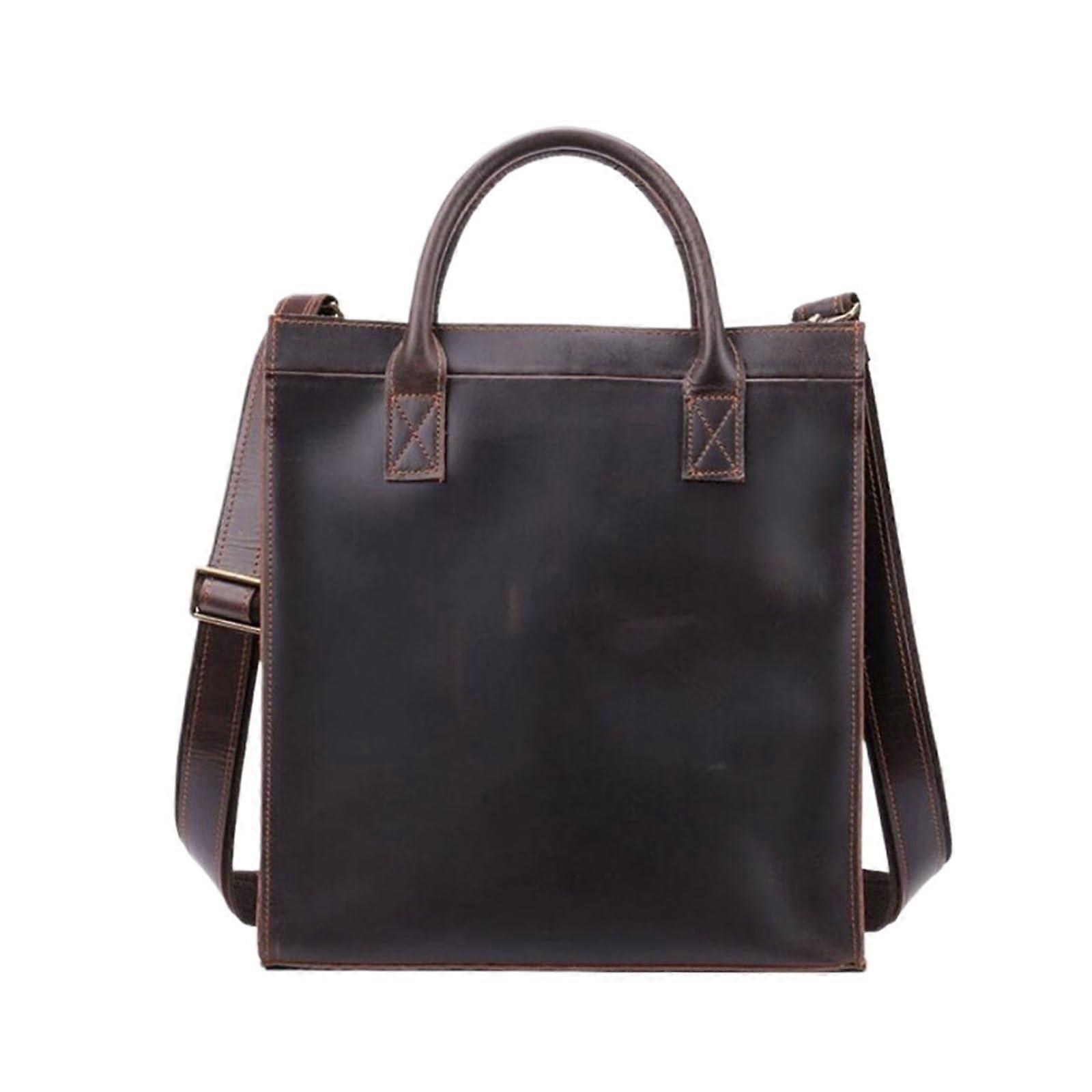Leather Messenger Bag for Men  Brown Laptop Briefcase with Adjustable Shoulder Strap