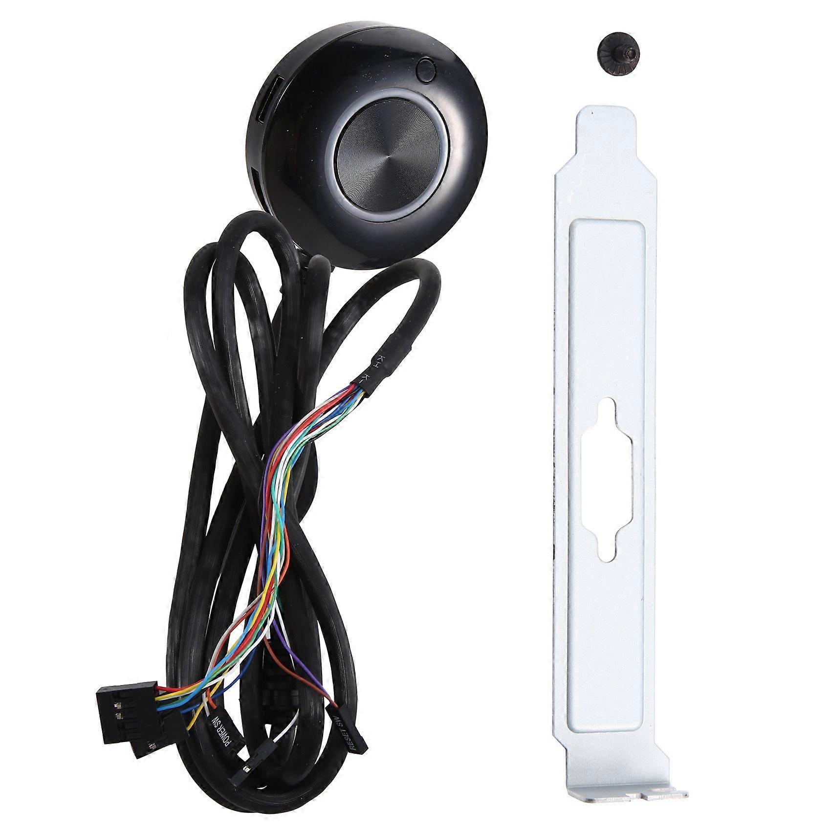 Computer Desktop Switch Button with Dual USB Audio Desktop Host External Boot Button Adhesive Switch