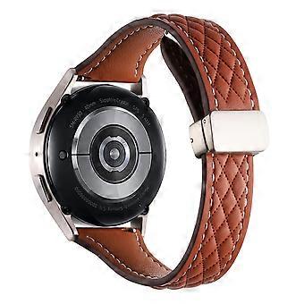 For Samsung Galaxy Watch6 Classic/Watch6 Watch Strap 20mm Folding Buckle Genuine Cow Leather Band