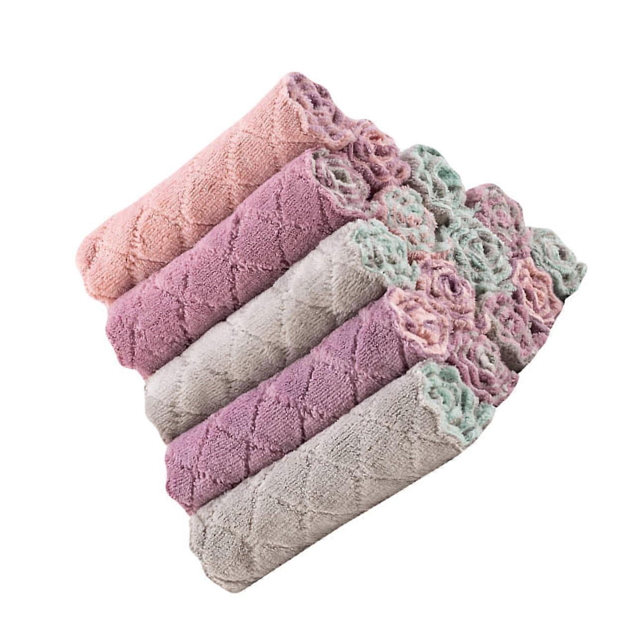 15pcs Kitchen Cleaning Cloths Dishcloths, DualSided Color, Soft Absorbent, Scratch, Durable