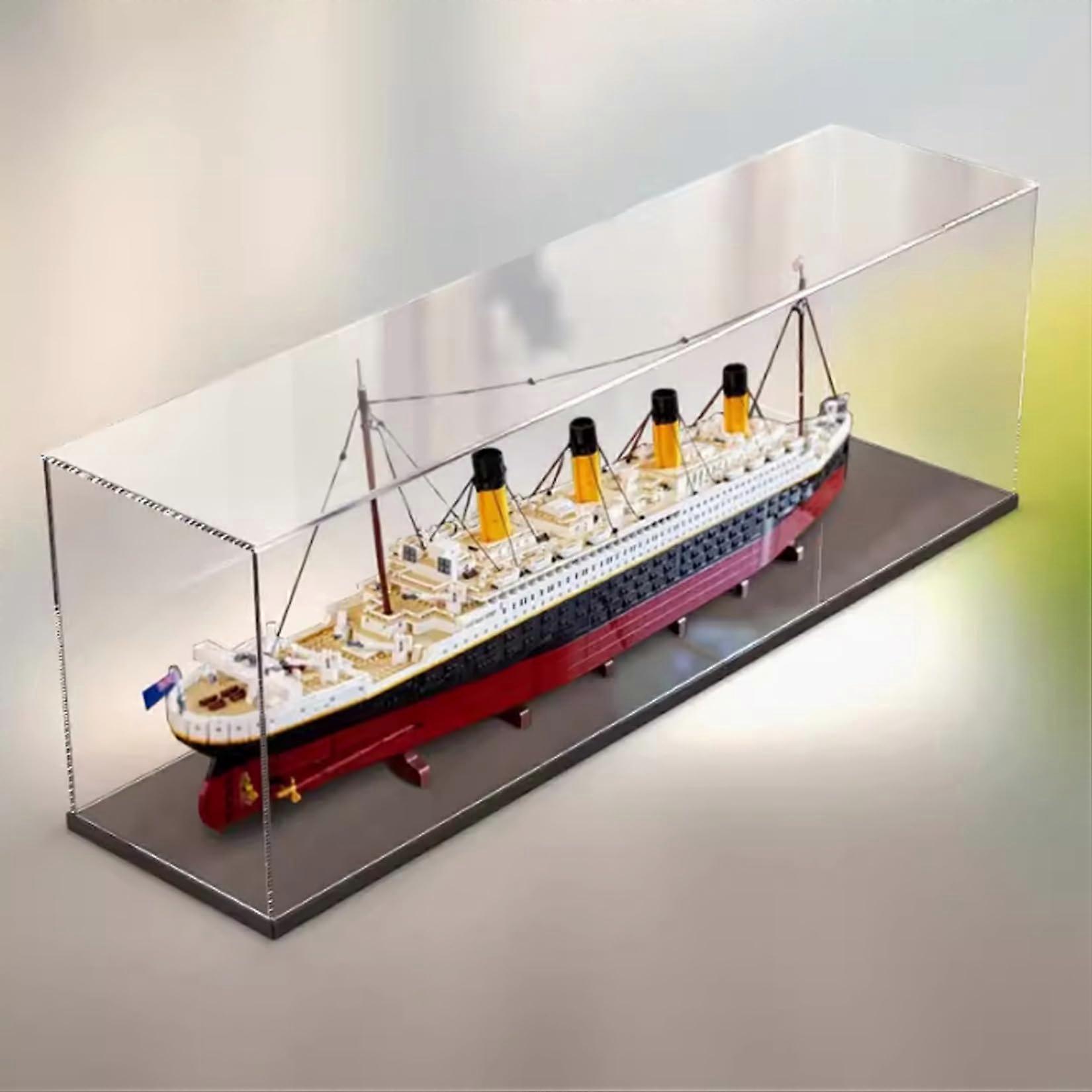 Acrylic Display Case for  10294 Titanic with Dustproof Clear Protection and Black Base