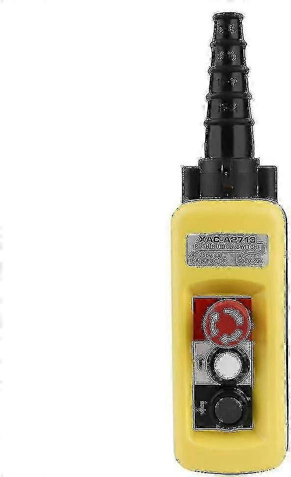 Crane Hoisting Control Switch, Xac-a2713 Suspension Hoisting Controller With Chain Crane Push Button Switch With Emergency Stop (2 Buttons)