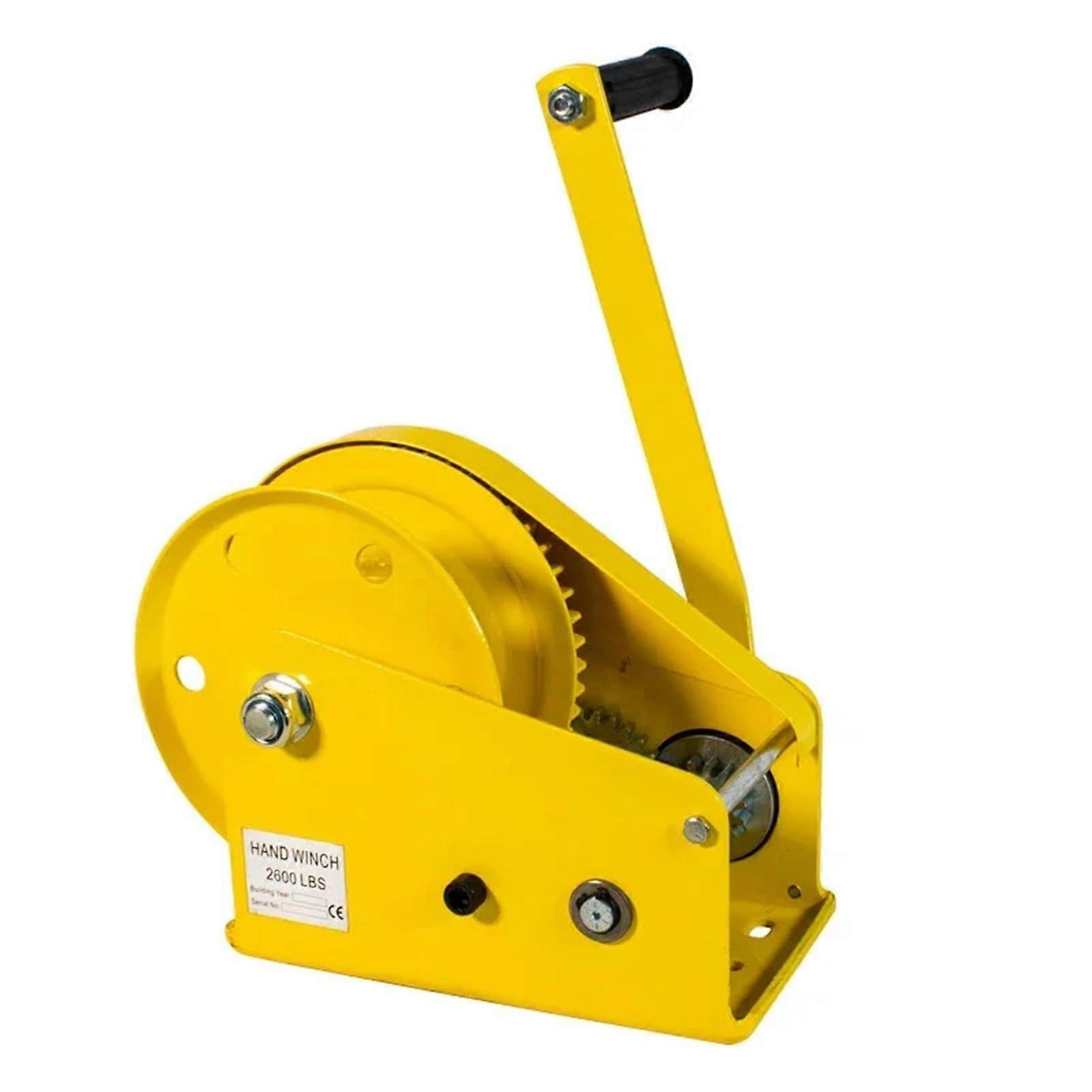 Mini Manual Winch with Hook, SelfLocking Hand Crank Hoist for Engine Crane, Automatic Brake System