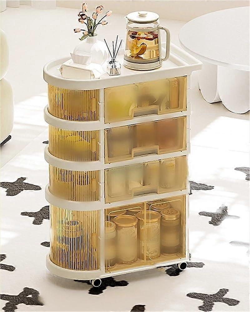 4 Tier Brown Storage Shelving Unit with Wood Finish, SpaceSaving Organizer for MultiRoom Use