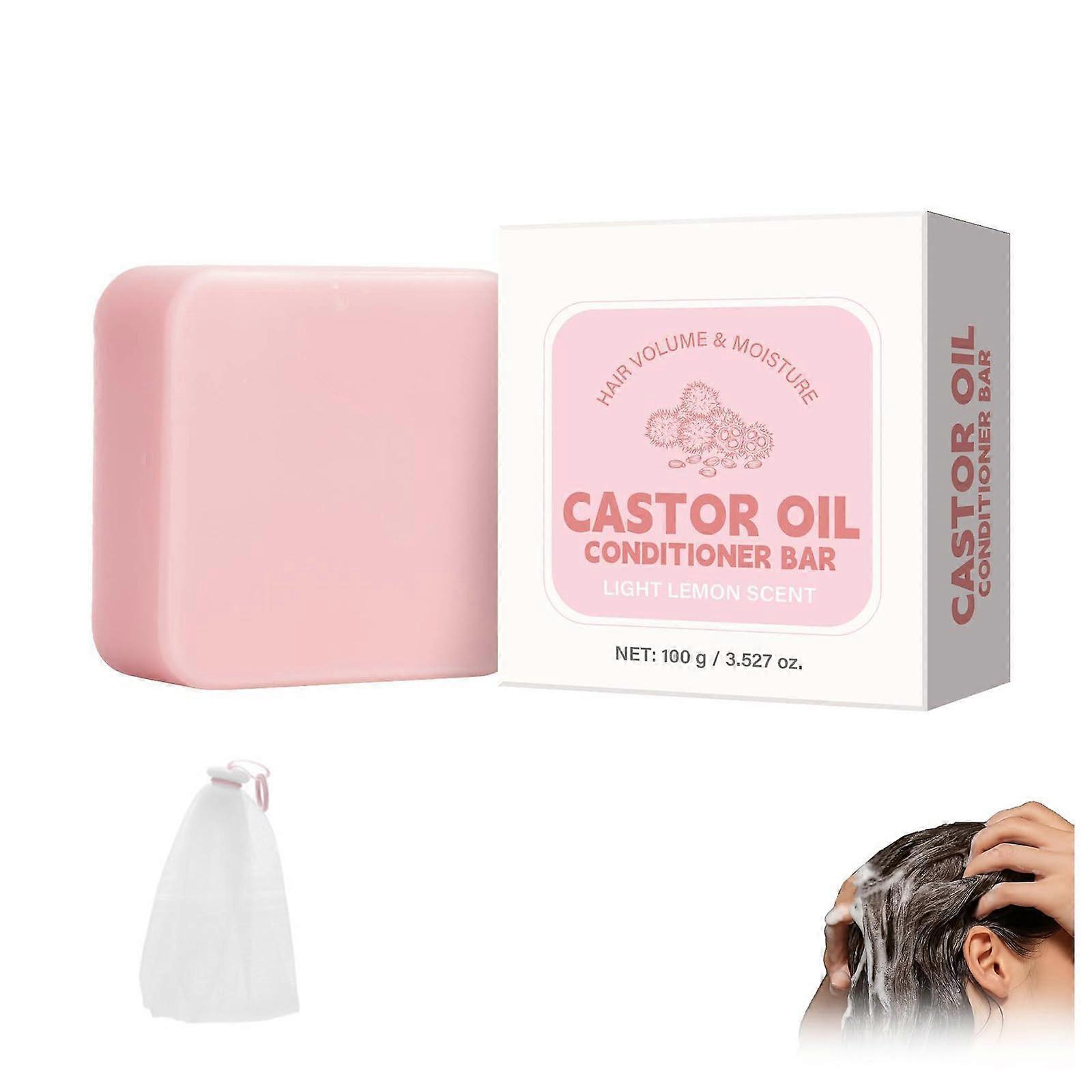 Castor Oil Conditioner Bar Solid Hair Conditioner for Deep Hydration and Tangle Reduction 1pc