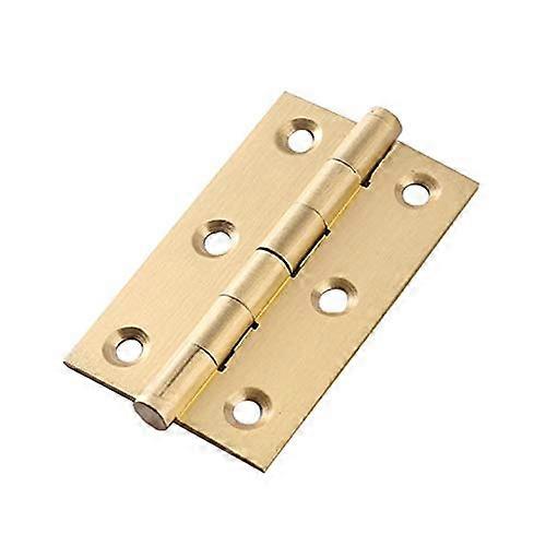 Solid Brass Cabinet Hinges 4 Pack 3 Inch Brushed Gold Finish for Kitchen Cupboards