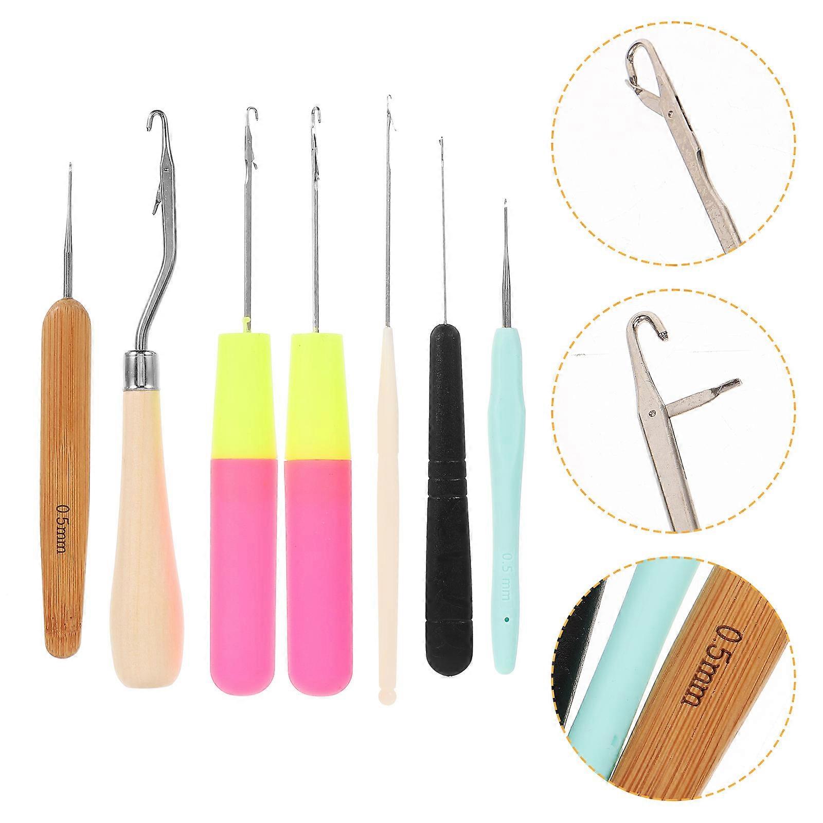 Crochet Needle for Dreadlocks 7Pcs Reusable Hair Braiding Tool Set
