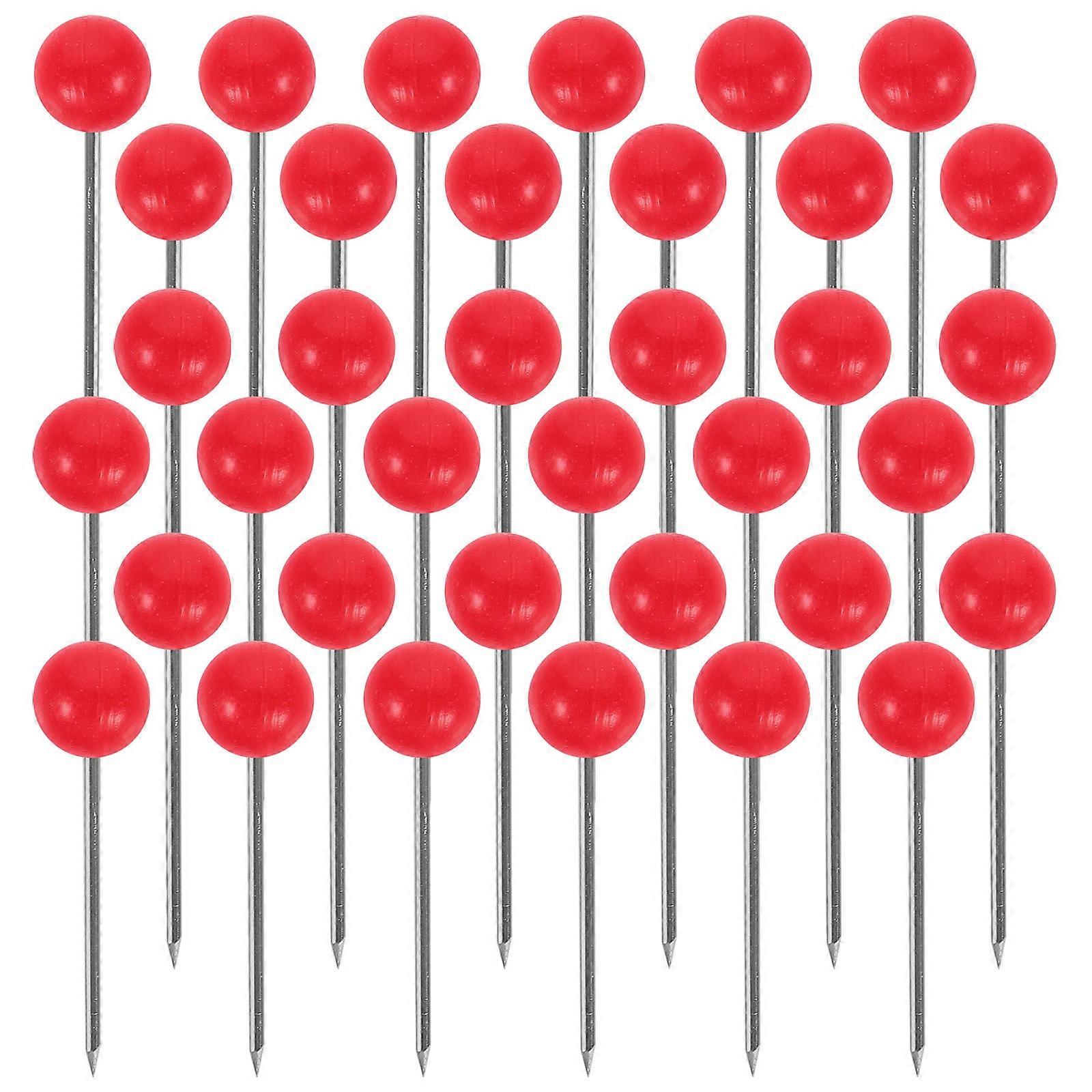 Pushpins for Maps Colored Pearl Head Map Tacks for Marking 500Pcs Red
