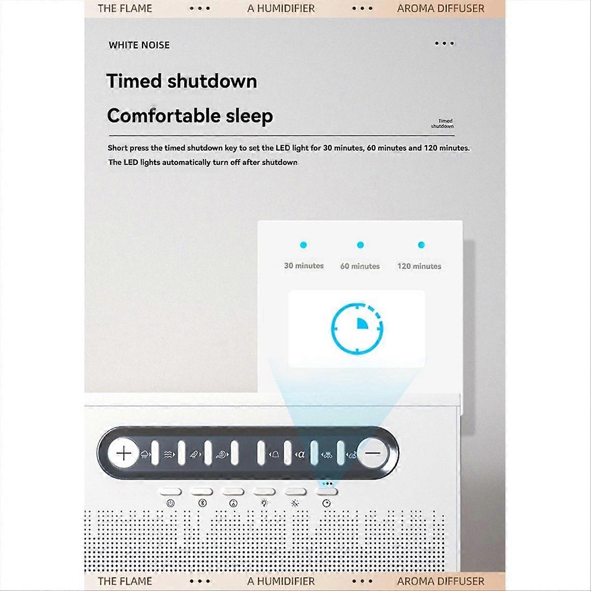 White Noise Machine Diffuser Air Aroma Diffuser Humidifier with 8 White Noise , Night Light, Bluetooth Speaker