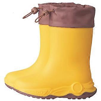 Kinder-Regenstiefel mit Farbblockmuster, Hellgelb, 6-7 Jahre – Leicht, geschlossene Zehenpartie, nicht wasserdicht, geeignet für Outdoor-Aktivitäten