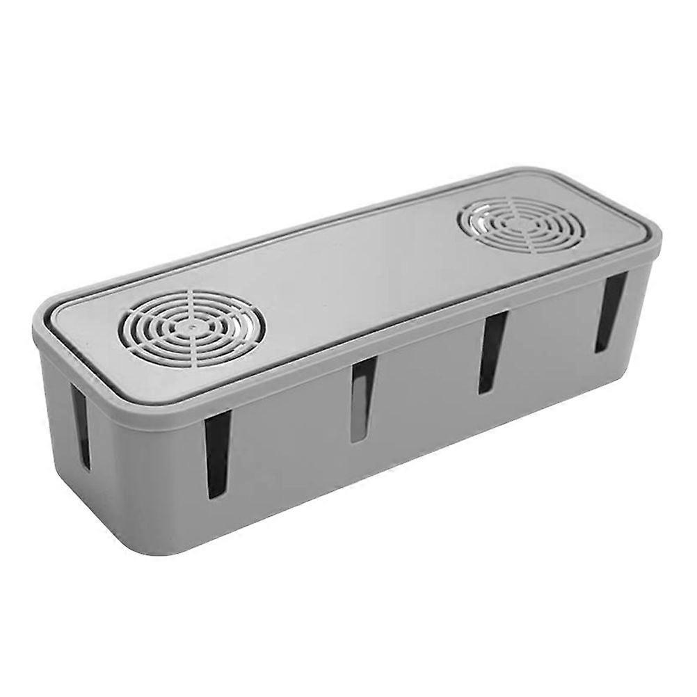 1Pc Indoor Use Socket Holder Cable Organizer Box Plastic Socket Organizer Box (Grey)