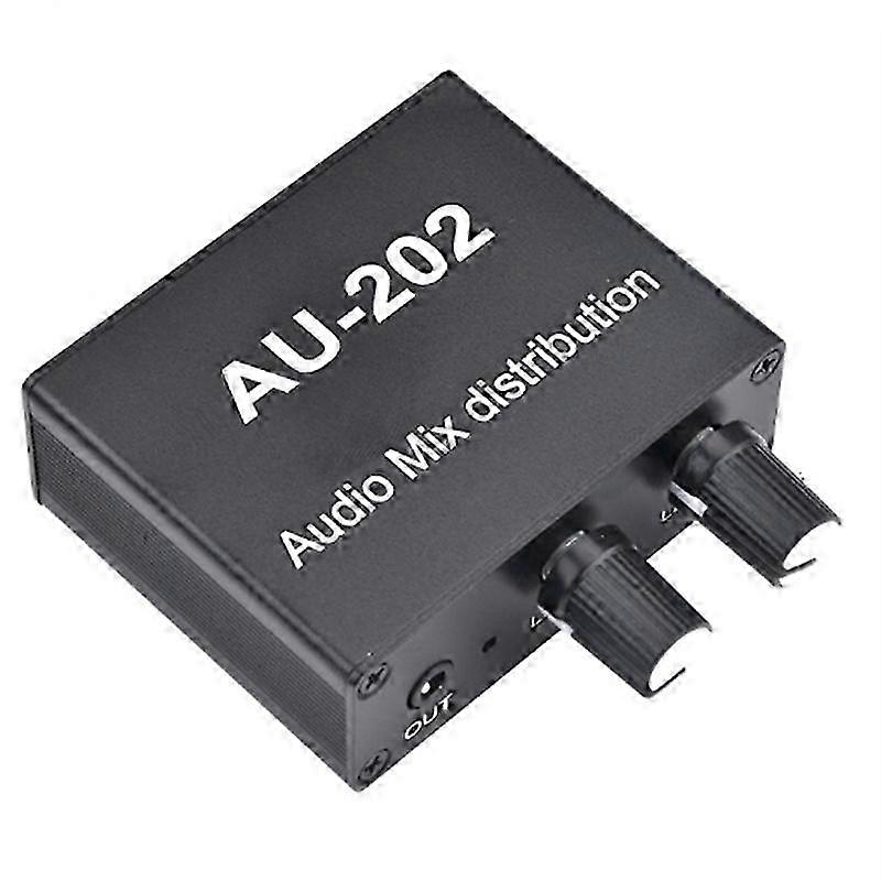 AU-202 2 Input 2 Output Stereo Mixer Audio Distributor