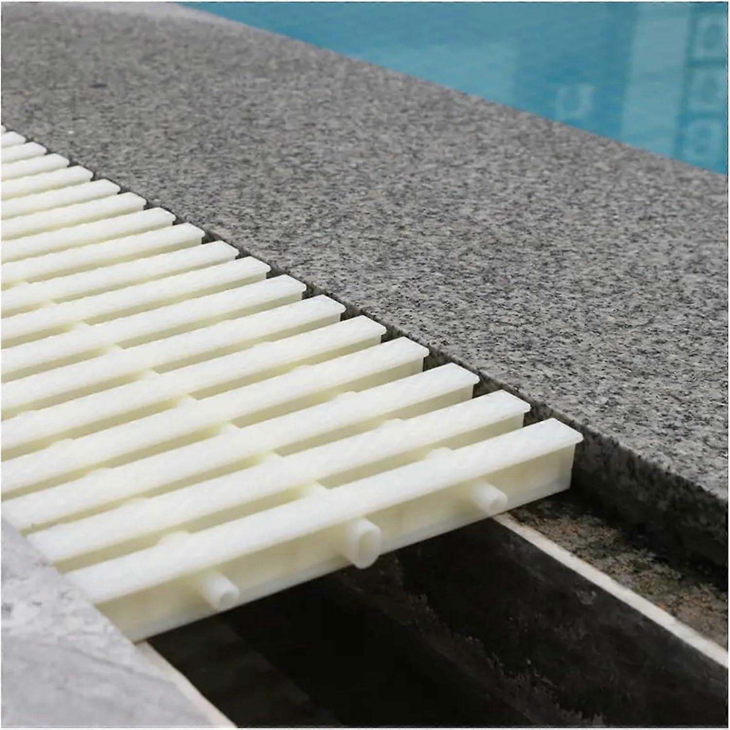 Swimming Pool Drain Grate 9.8 Inch Beige 2 Pack Plastic Overflow Cover Durable Replacement