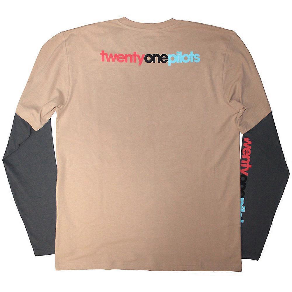 Twenty One Pilots Unisex Layered Long Sleeve T Shirt Vessel Grey 