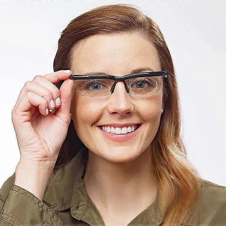 Adjustable Focus Eyeglasses for Reading and Distance - Variable Vision Dial Glasses