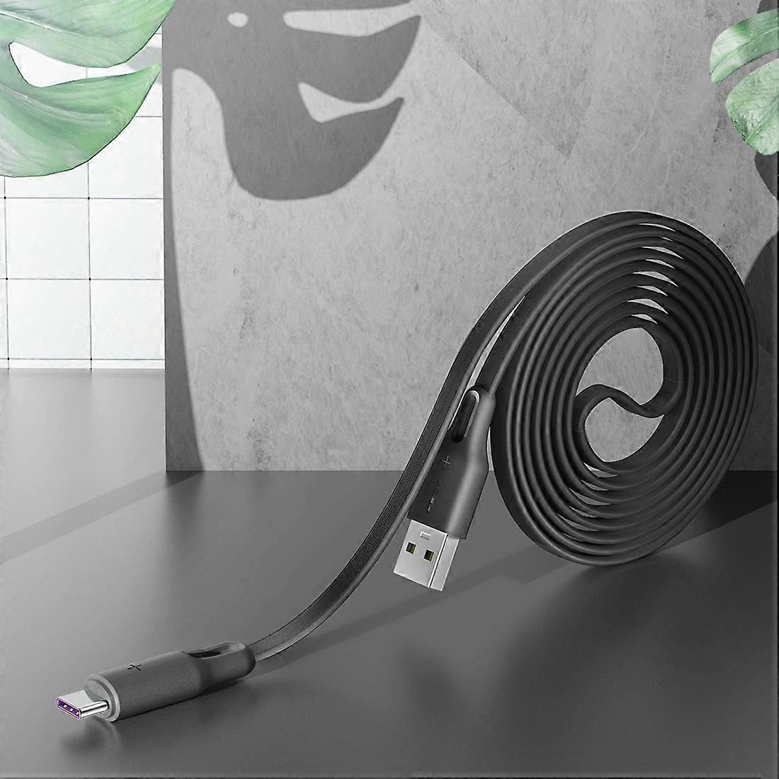 ROCK S1 5V / 2.4A USB-C / Type-C Charging + Data Synchronization TPE Flat Shape Data Cable, Cable Length: 1m