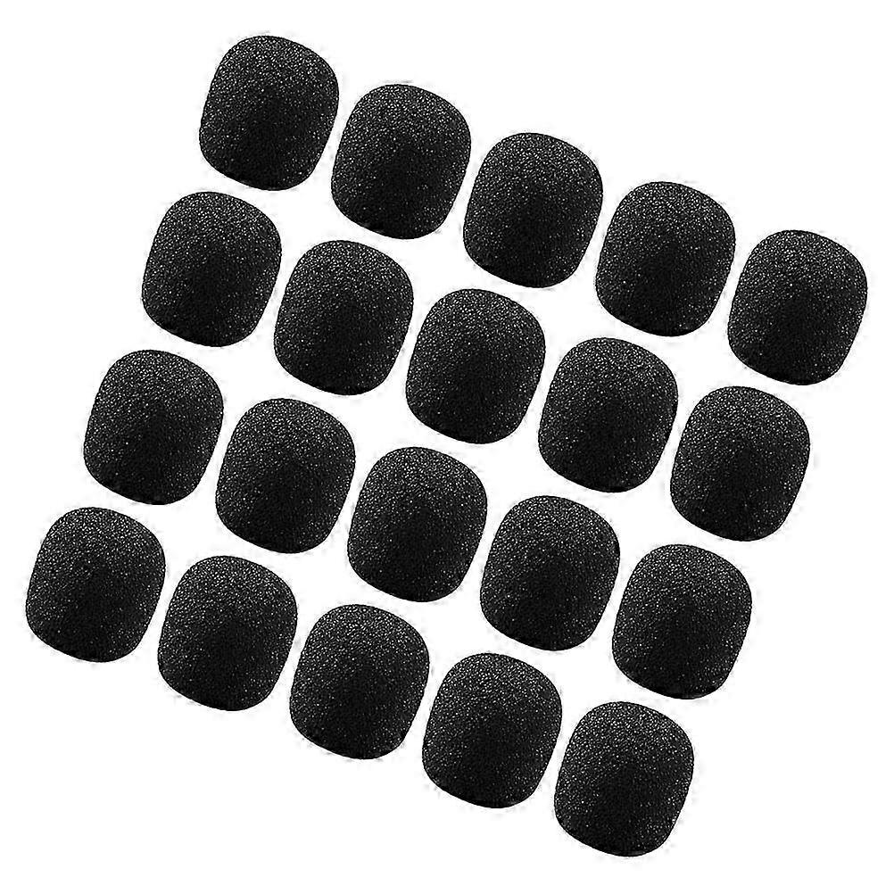 Microphone Windscreen Lapel Microphone Sponge Covers Black 20Pcs Pack