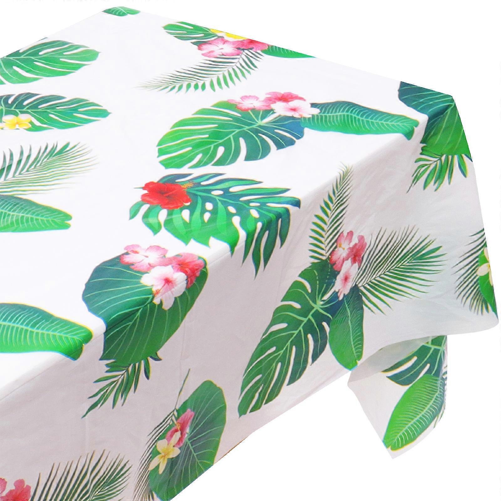 Decorative Party Use Table Cloth with Leaves Pattern Protective Plastic