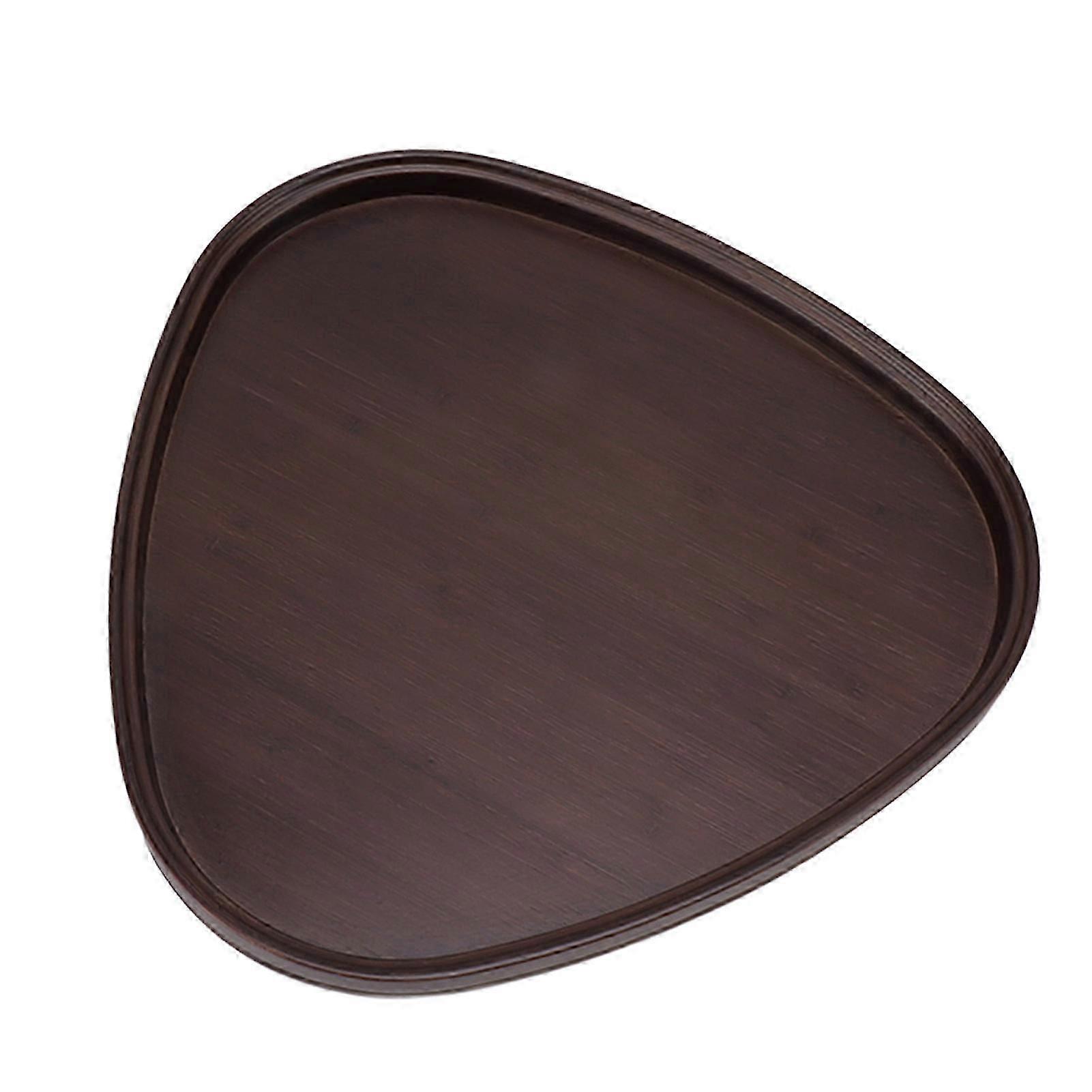 Bamboo Wood Serving Tray Triangular Sturdy Elegant Small Tea Tray