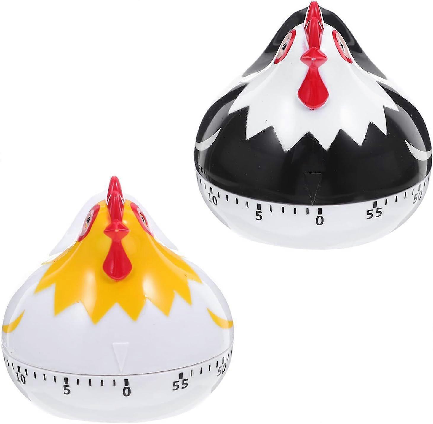 2pcs Cartoon Kitchen Timer Mechanical Countdown Learning Reminder