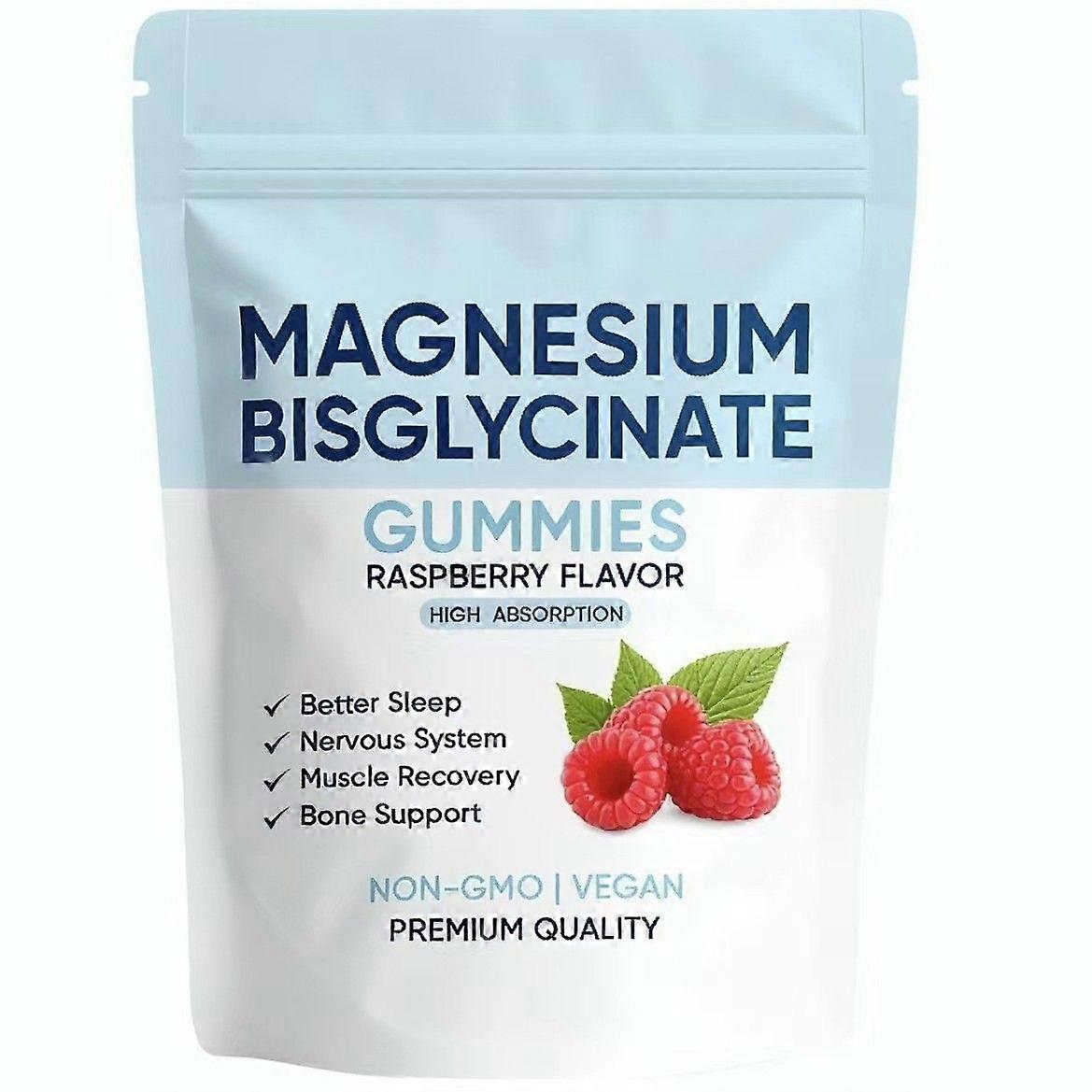 Magnesium Bisglycinate Gummies Raspberry Flavor Non- Gmo Vegan 60 Counts