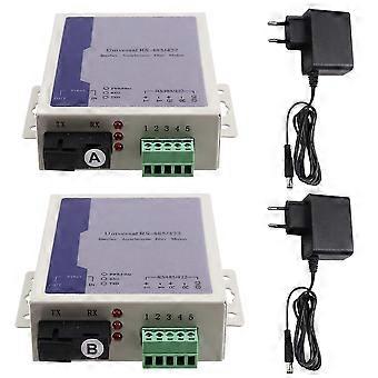 1Pair SC RS485 Bidirectional Data Optical Media Converter RS485 Communication Equipment Fiber Transceiver EU PLUGEu plug bien1328