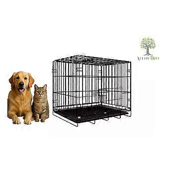 Medium Dog Cage Training Crate Pet Carrier Blanket Rope Poop Bags Teeth Brush UK