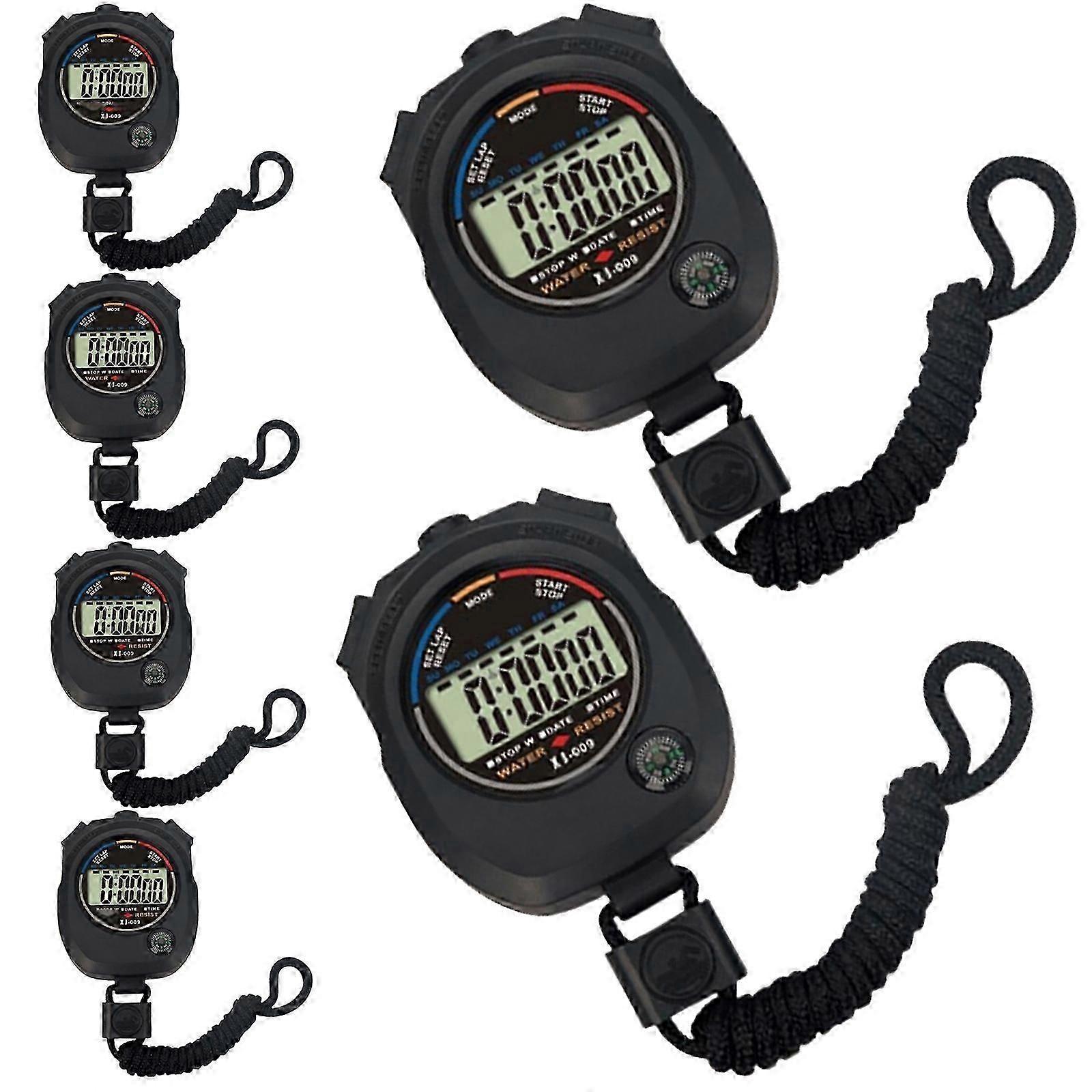 Electronic Timer For Sports Game Practical Training Timer Black Color Rectangular 6Set