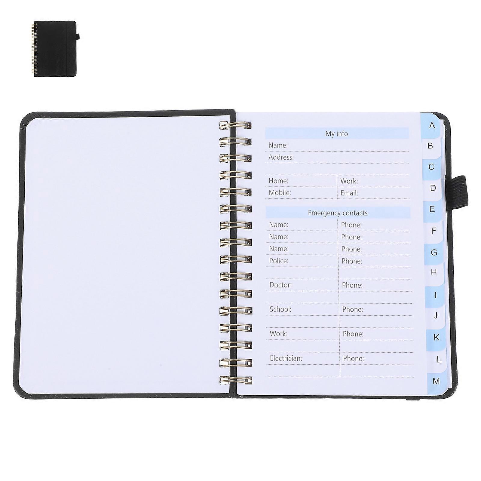 Alphabetized Notebook Refillable Spiral Notebook for Office Use