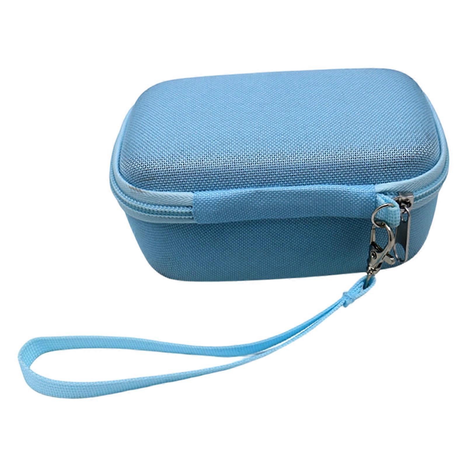 Hard Shell Digital Storage Pouch for Headphone Cable Portable Travel Container Case Multiple Compartment Lightweight  Blue
