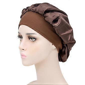 Sleep Hat Wide Headband Elastic Satin Stretchy Hair Bonnet Hat for Woman QinHai