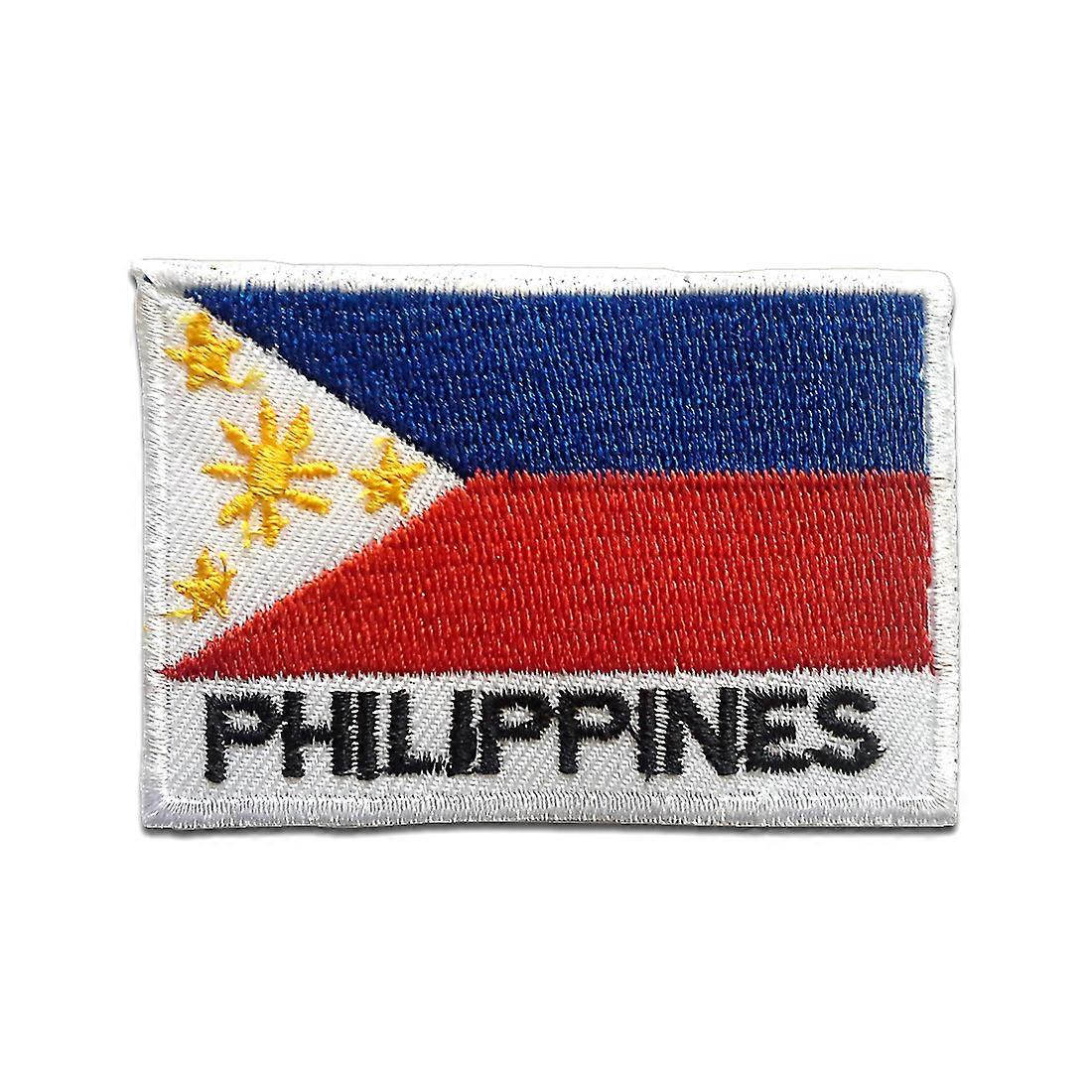 Patch / Iron-on Patch - Philippines Flag Flag - White - 5 x 7.2 cm - Patches