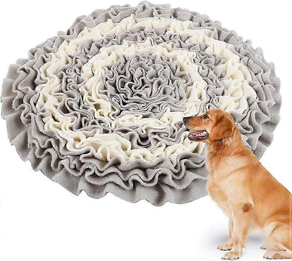 Interactive Dog Snuffle Mat 45x45cm, Digging & Educational Toy (Gray)