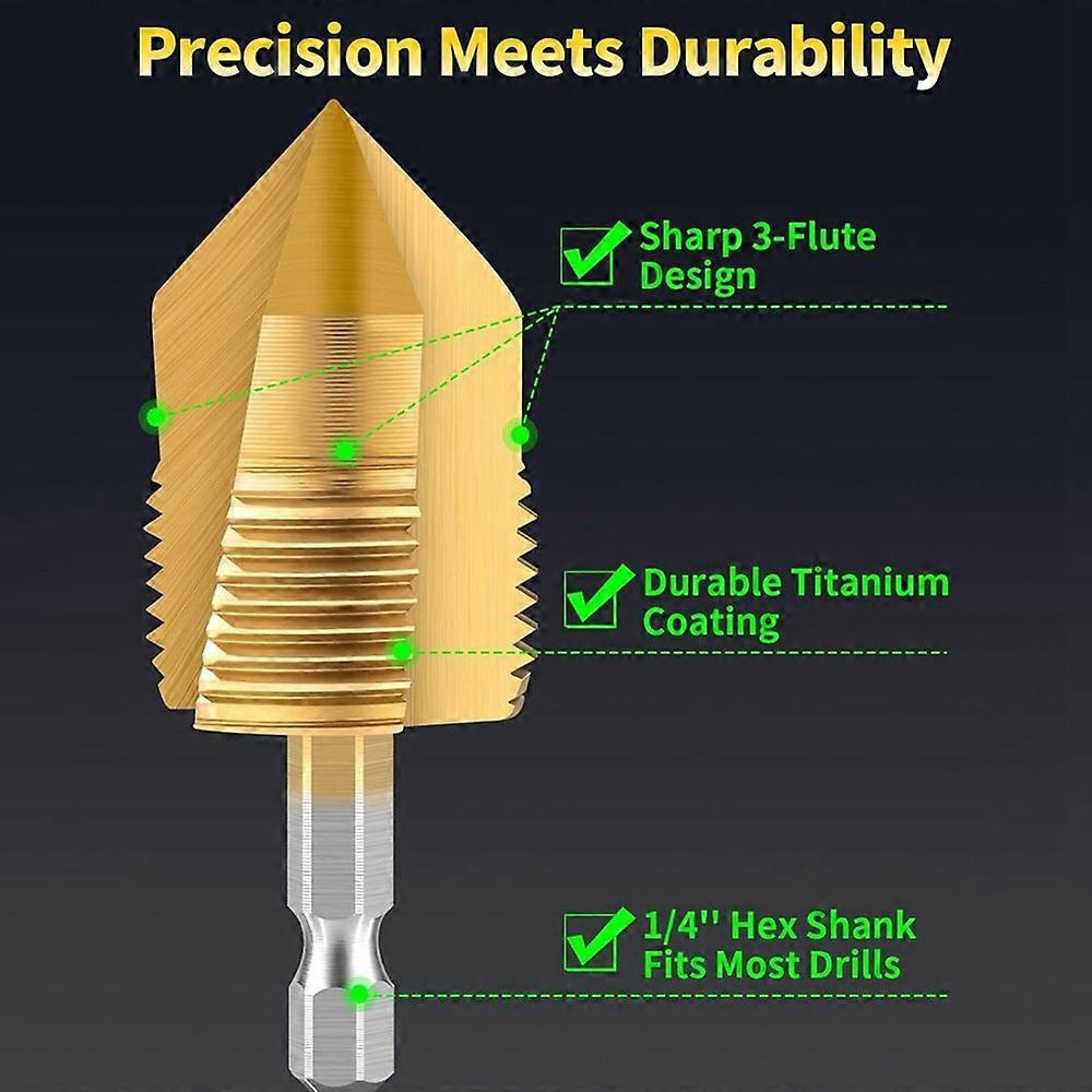 Pipe Threading Tool Kit, Electric Drill Compatible Internal and External Thread Cutting Tool for PVC Plastic Pipes