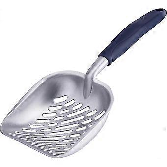 Cat Litter Scooper, Durable Metal Litter Scoop, Blue Handle Large Cat Litter Scoop Made Of Solid Aluminum, Long Handled Litter Scoop