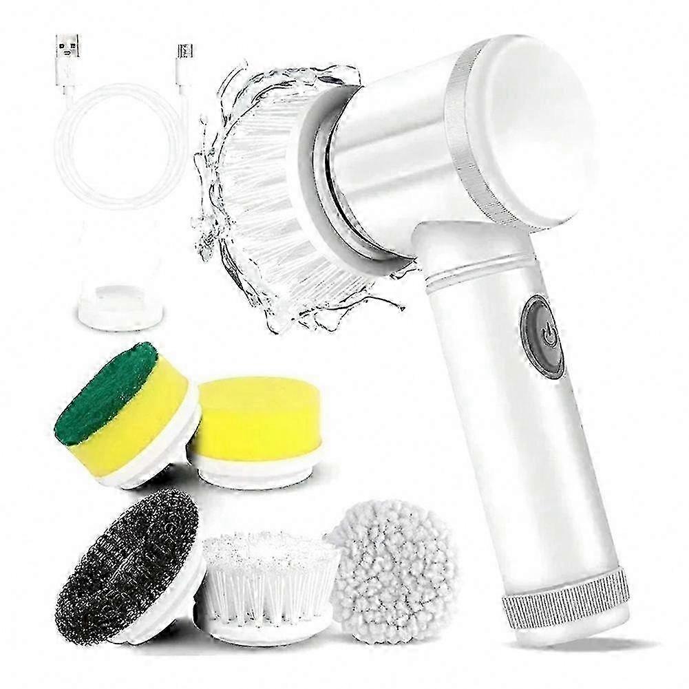Cordless Electric Rotating Scrubber with Replaceable Brush Heads, Cleaning Brush