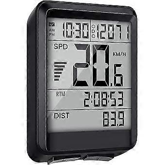 Multifunction Bike Computer Wireless Bicycle Computer Speed Waterproof Bike Odometer with Stopwatch Speedometer Odometer LCD Backlight