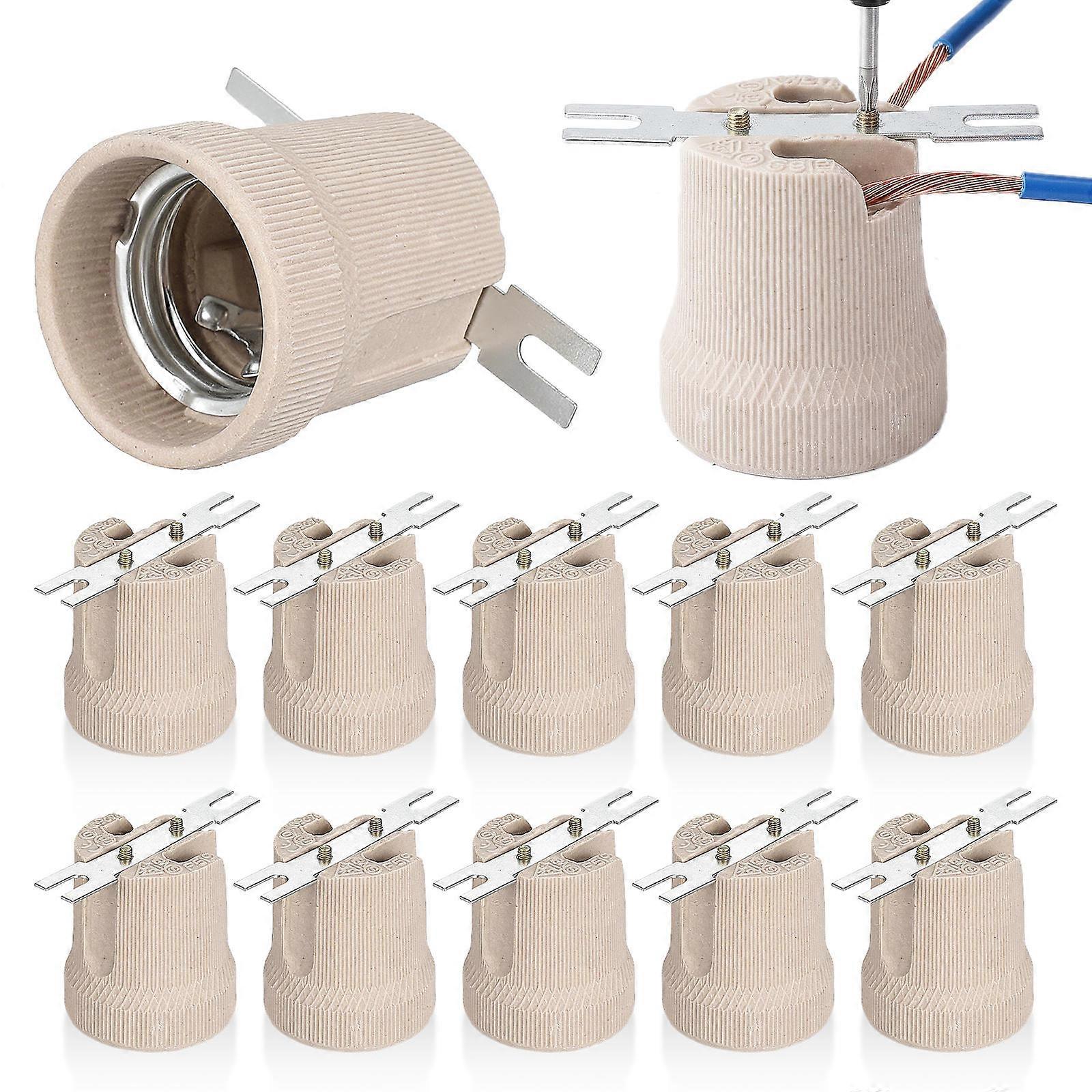 12pcs Candelabra Socket Replacement E27 Screw Lamp Socket Lamp Holder Bulb Base