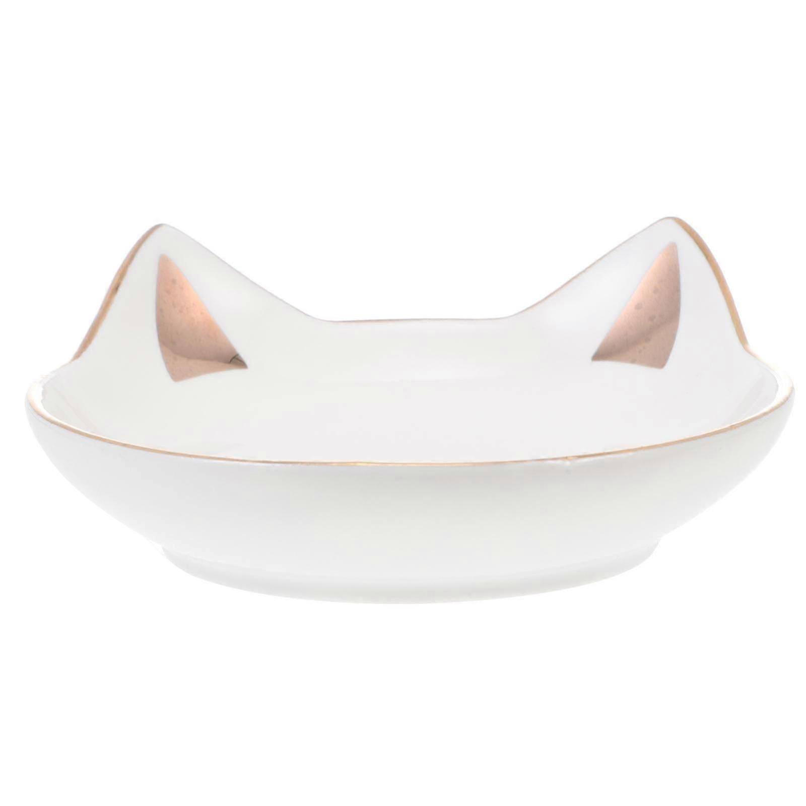 Cat Shaped Ceramic Dinner Plates, 3-Pack Assorted Colors compatible with Serving Food