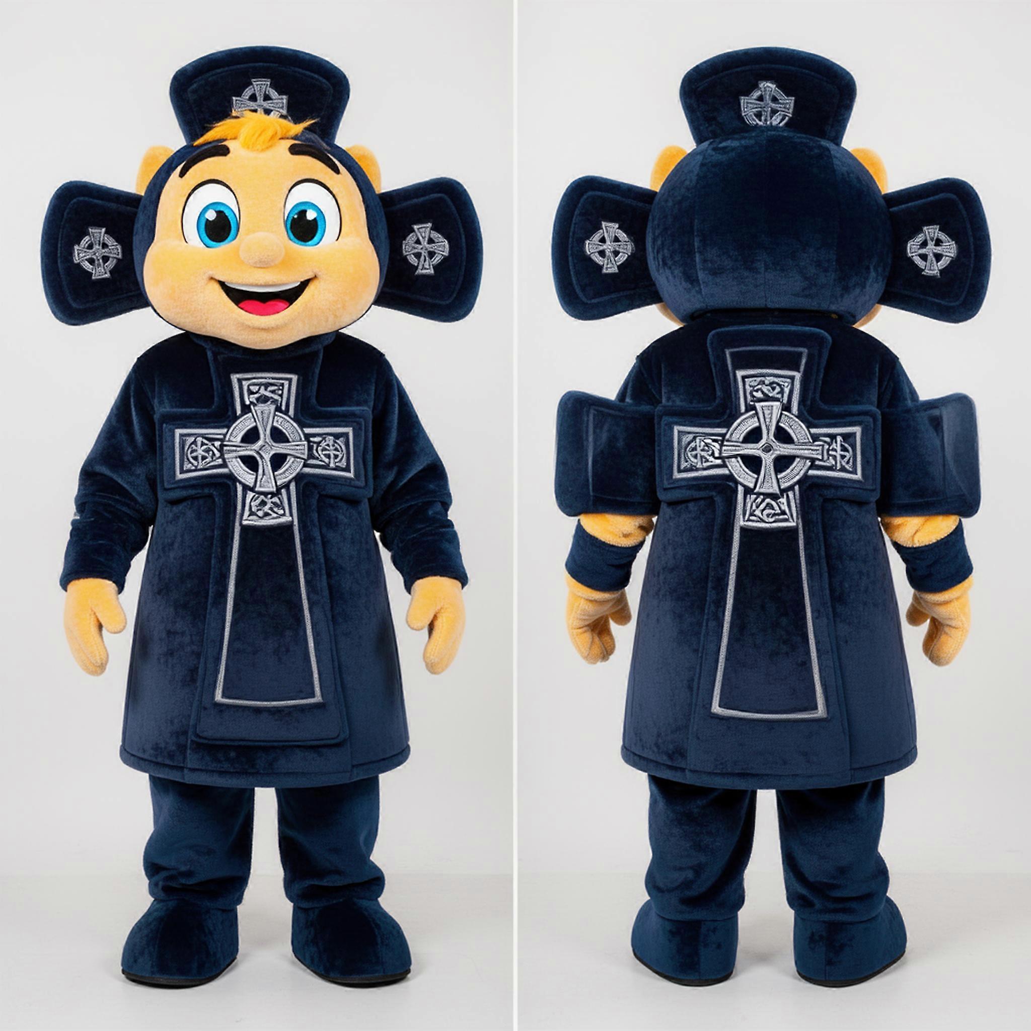 MASTICOT Navy Blue Padded Celtic Cross Mascot