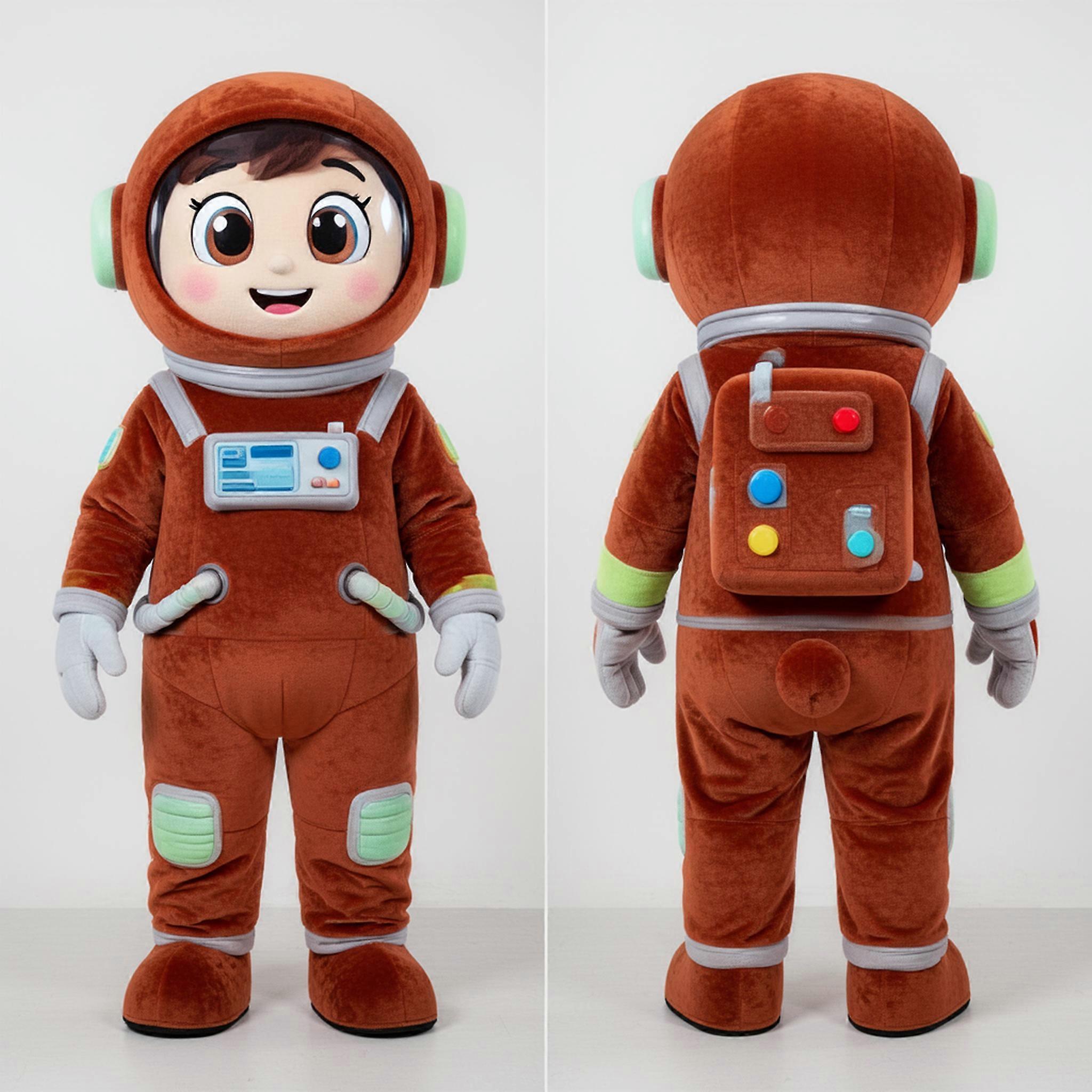 MASTICOT Rust Orange Rounded Astronaut Mascot