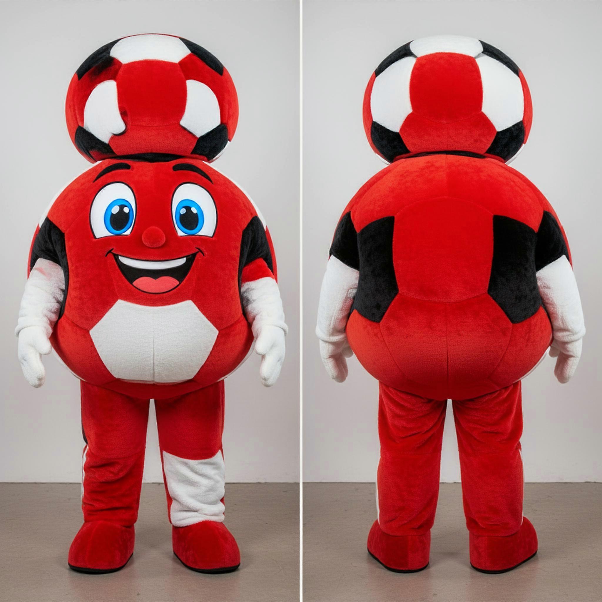 MASTICOT Red Padded Soccer Ball Mascot