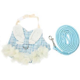 Pet Rabbit Clothes for Adorable Bunny Decor 1Set Cotton Harness Leash